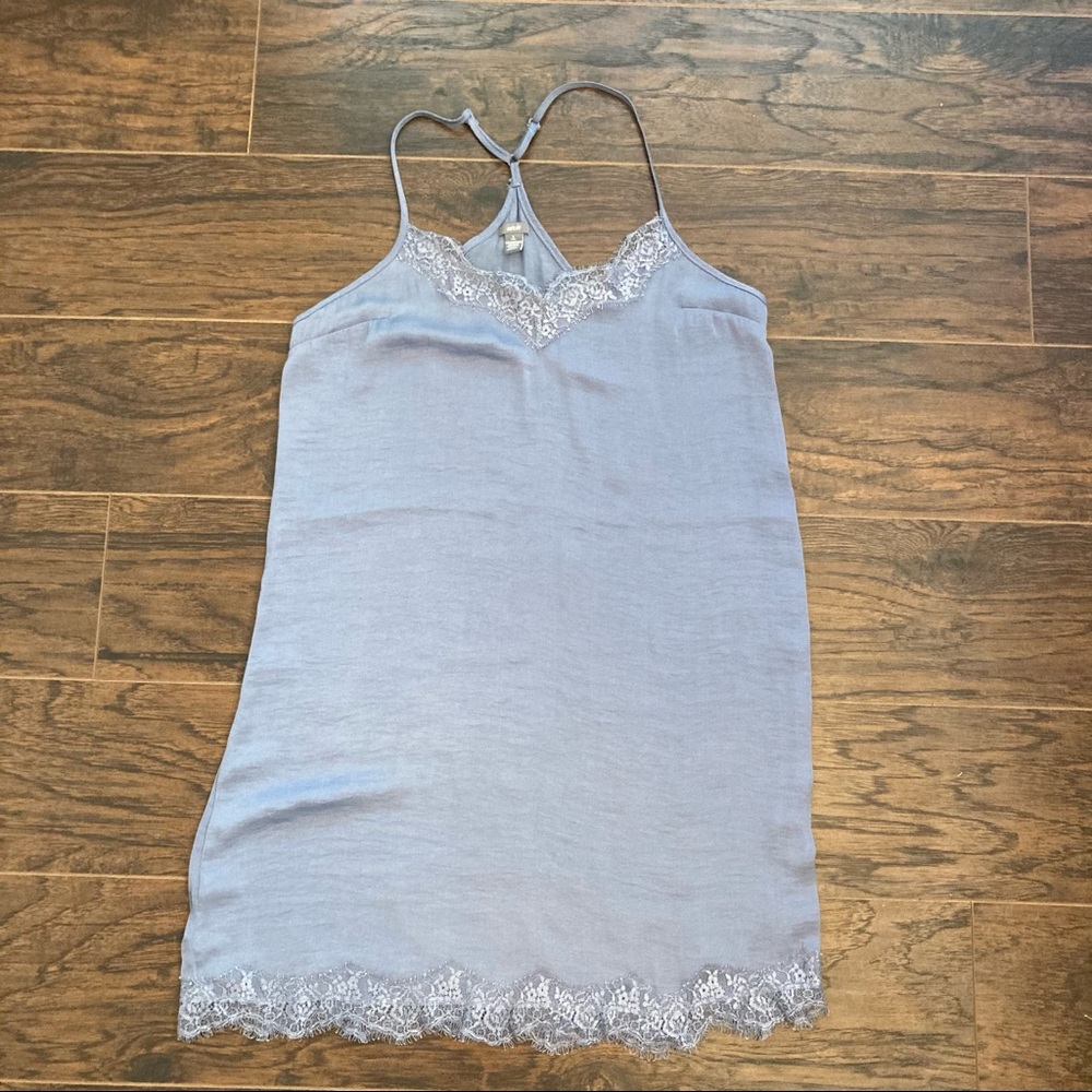 Aerie Nightgown with Lace Trim-Periwinkle-Small